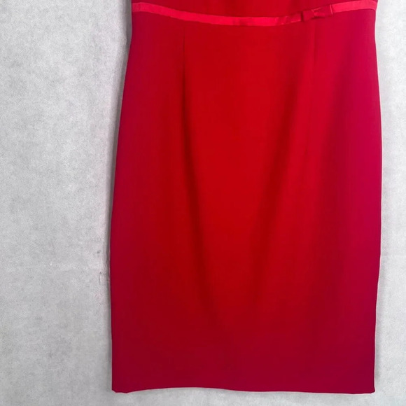 Julian Taylor Power Red Sleeveless Sheath‎ Dress with Bow Detail Size 6 - Picture 5 of 8